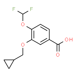 ChemSpider 2D Image | 3-(Cyclopropylmethoxy)-4-(difluoromethoxy)benzoic acid | C12H12F2O4