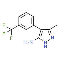 ChemSpider 2D Image | 3-Methyl-4-[3-(trifluoromethyl)phenyl]-1H-pyrazol-5-amine | C11H10F3N3