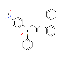 ChemSpider 2D Image | N-2-Biphenylyl-N~2~-(4-nitrophenyl)-N~2~-(phenylsulfonyl)glycinamide | C26H21N3O5S