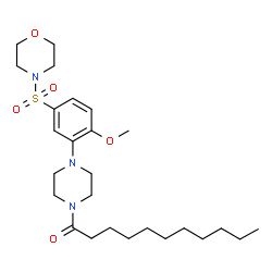 ChemSpider 2D Image | 1-{4-[2-Methoxy-5-(4-morpholinylsulfonyl)phenyl]-1-piperazinyl}-1-undecanone | C26H43N3O5S
