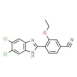 ChemSpider 2D Image | 4-(5,6-Dichloro-1H-benzimidazol-2-yl)-3-ethoxybenzonitrile | C16H11Cl2N3O