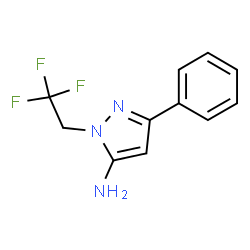 ChemSpider 2D Image | 3-Phenyl-1-(2,2,2-trifluoroethyl)-1H-pyrazol-5-amine | C11H10F3N3