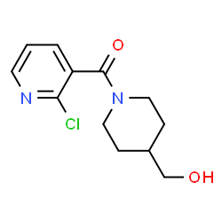 ChemSpider 2D Image | (2-Chloro-3-pyridinyl)[4-(hydroxymethyl)-1-piperidinyl]methanone | C12H15ClN2O2