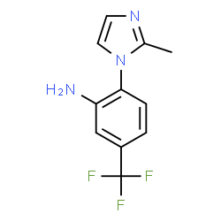 ChemSpider 2D Image | 2-(2-methylimidazol-1-yl)-5-(trifluoromethyl)aniline | C11H10F3N3