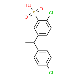 ChemSpider 2D Image | 2-Chloro-5-[1-(4-chlorophenyl)ethyl]benzenesulfonic acid | C14H12Cl2O3S