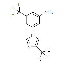 ChemSpider 2D Image | 3-[4-(~2~H_3_)Methyl-1H-imidazol-1-yl]-5-(trifluoromethyl)aniline | C11H7D3F3N3