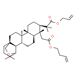 ChemSpider 2D Image | Allyl 2-{(1R,4R,5R,8R,9R,10R,13R,14R,15R)-9-[2-(3-buten-1-yloxy)-2-oxoethyl]-4,5,9,16,16-pentamethyl-20-oxapentacyclo[13.3.2.0~1,14~.0~4,13~.0~5,10~]icos-8-yl}-2-methylpropanoate | C37H58O5