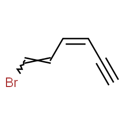 ChemSpider 2D Image | (1E,3Z)-1-Bromo-1,3-hexadien-5-yne | C6H5Br