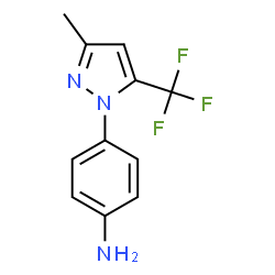 ChemSpider 2D Image | 4-[3-Methyl-5-(trifluoromethyl)-1H-pyrazol-1-yl]aniline | C11H10F3N3