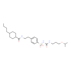 ChemSpider 2D Image | 4-Butyl-N-[2-(4-{[(3-isopropoxypropyl)carbamoyl]sulfamoyl}phenyl)ethyl]cyclohexanecarboxamide | C26H43N3O5S