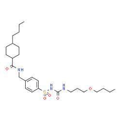 ChemSpider 2D Image | N-(4-{[(3-Butoxypropyl)carbamoyl]sulfamoyl}benzyl)-4-butylcyclohexanecarboxamide | C26H43N3O5S