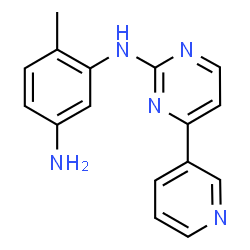 ChemSpider 2D Image | N-(5-Amino-2-methylphenyl)-4-(3-pyridyl)-2-pyrimidineamine | C16H15N5