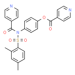 ChemSpider 2D Image | 4-{[(2,4-Dimethylphenyl)sulfonyl](isonicotinoyl)amino}phenyl isonicotinate | C26H21N3O5S