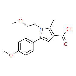 ChemSpider 2D Image | 1-(2-methoxyethyl)-5-(4-methoxyphenyl)-2-methylpyrrole-3-carboxylic acid | C16H19NO4