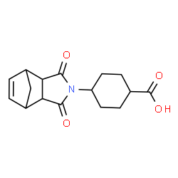 ChemSpider 2D Image | 4-(3,5-Dioxo-4-azatricyclo[5.2.1.0~2,6~]dec-8-en-4-yl)cyclohexanecarboxylic acid | C16H19NO4