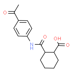 ChemSpider 2D Image | 2-[(4-Acetylphenyl)carbamoyl]cyclohexanecarboxylic acid | C16H19NO4