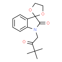 ChemSpider 2D Image | 1'-(3,3-Dimethyl-2-oxobutyl)spiro[1,3-dioxolane-2,3'-indol]-2'(1'H)-one | C16H19NO4