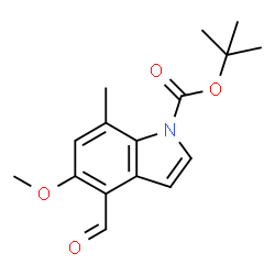 ChemSpider 2D Image | 2-Methyl-2-propanyl 4-formyl-5-methoxy-7-methyl-1H-indole-1-carboxylate | C16H19NO4